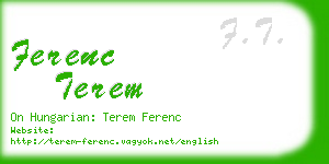 ferenc terem business card